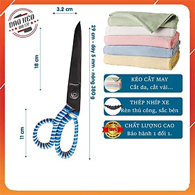 Kéo Cắt Vải Còng Lệch Nhíp Xe, Kéo Rèn Đa Sỹ Rèn Từ Thép Nhíp Xe Siêu Bền - K33