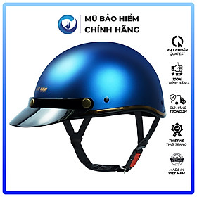 Mũ bảo hiểm 12 đầu, nửa đầu BLUESEA A366 - Đủ Màu Sơn - Thời trang - Freezise - Chính hãng - Xanh navy mờ