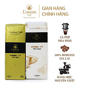 Cà phê rang xay L'amant APEC 2017 100% Robusta  - Cà phê bột pha phin vị nguyên chất, mạnh mẽ túi 250gr