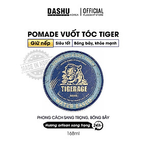 Pomade gốc nước tạo kiểu siêu bóng 6+, độ giữ nếp mạnh mẽ 10+ Dashu Classic Tiger Rage Pomade Water Based 168ml hương nước hoa cao cấp mùi Artisan nam tính, 90% thảo dược bảo vệ tóc, da đầu, dễ làm sạch.