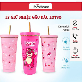 Ly Giữ Nhiệt Gấu Dâu Lotso Hotrend 2023 Dễ Thương Dung Tích 750ml Chất Liệu Inox 304 Cao Cấp Giữ Nhiệt Từ 8-12 Giờ - Giao Màu Ngẫu Nhiên