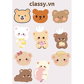 Size lớn - 10 miếng mỗi miếng 3-5cm, Hình dán, sticker trang trí Classy , dán laptop, điện thoại, sổ, bình nước PK1727