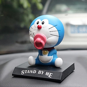 Cartoon Shaking Head Doll Car Ornaments Blue Fat Car Accessories Jingle Cat Doll Car Interior Cute Car Ornaments