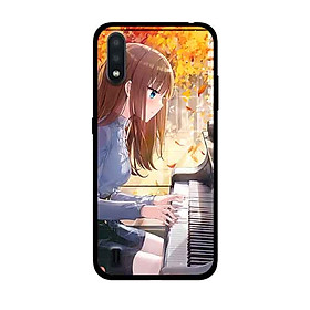 Ốp Lưng in cho Samsung Galaxy A01 Mẫu Nàng Đánh Đàn Piano - Hàng Chính Hãng