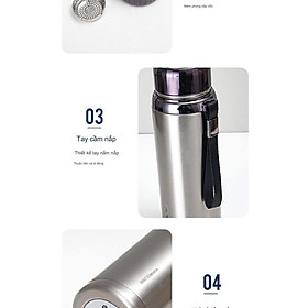 Mua Bình giữ nhiệt học sinh 780ml inox 304 Hilogi  bình giữ nhiệt mini dây treo  khay lọc  giữ lạnh 15 giờ  giữ nóng 8 giờ