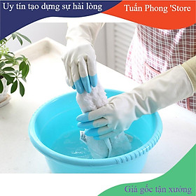 Găng Tay Rửa Bát Cao Su G3 Bao Tay Rửa Chén Nhà Bếp Phủ Đầu Ngón Phủ 2 Lớp Tiện Dụng