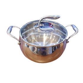Nồi Táo Inox 5 Đáy Seka Size 22cm Nắp Kính Đáy Liền Dùng Được Mọi Loại Bếp- Hàng Chính Hãng