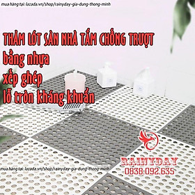Mua Tấm thảm miếng nhựa lót sàn nhà tắm chống trượt trơn trượt nhựa ghép lỗ tròn kháng khuẩn 30*30cm
