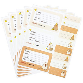 Bộ 15 Nhãn Vở Học Sinh 3 Ô Friendly Ambassador Kèm Sticker - The Sun V2