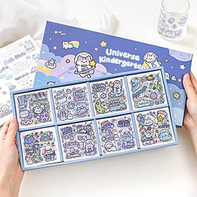 Sticker hộp 200 tấm hình dán dễ thương Universe Kindergarten (PVC)