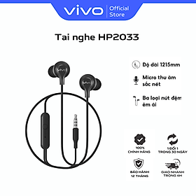 Mua Tai Nghe có dây vivo HP2033 Đầu Cắm 3.5mm Âm Thanh Analog Sống Động - Màu Đen/Trắng - Hàng Chính Hãng