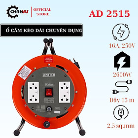 Ổ cắm RULO kéo dài chuyên dụng AD25 SUNTECH,16Amp 250V 2600W;Công tắc, chuẩn TIS chính hãng Thái Lan - AD2515