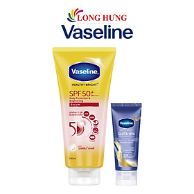 Combo Tinh chất dưỡng thể chống nắng Vaseline Healthy Bright SPF 50+(300ml) + Sữa dưỡng thể ban đêm Vaseline Gluta-Hya 10X (70ml) - Hàng chính hãng
