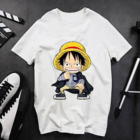 Áo thun Luffy mũ rơm Áo phông trắng nam nữ OnePiece khoác áo siêu ngầu