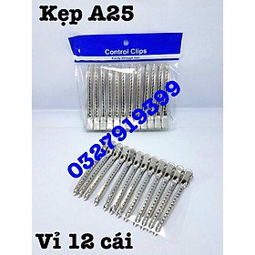 Kẹp vịt chia tóc A025  kẹp sắt 1 vỉ 12 chiếc