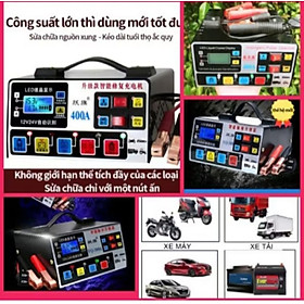 1 BỘ SẠC BÌNH ẮC QUY MẪU 400A SẠC 12V-24V 150A CHỐNG NGƯỢC CHẬP KHỬ PHỤC HỒI CHỨC NĂNG BÌNH MẪU MỚI