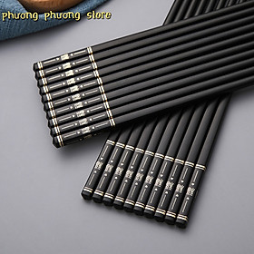 Mua Combo 10 đôi đũa ăn xuất nhật dài 24cm  kháng khuẩn làm từ sợi thủy tinh tổng hợp DAK1 - chữ phúc lộc thọ
