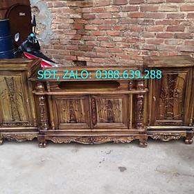 Mua Kệ tivi gỗ tràm kệ cột nho phun pu vân mun