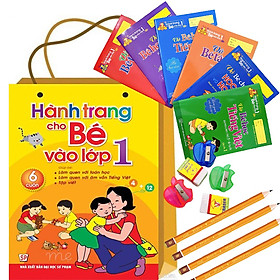 Sách - Hành Trang Cho Bé Vào Lớp Một Túi 6 Cuốn,Tập Tô,Tập Viết Chữ Cái Chữ Số ,Tặng 1 Cây Viết chì, 1 Chốt , 1 Gôm Tẩy