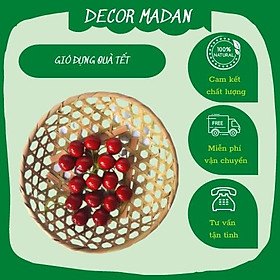 Mua (Kho Sỉ) Khay tre đan loại tròn đựng đồ ăn  đồ hải sản  phụ kiện chụp ảnh decor - MADAN
