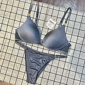 Bộ đồ lót VJ8039 cotton trơn mút mỏng có gọng khoét ngực quần ôm nửa mông gợi cảm