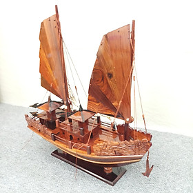 Mô hình tàu Hạ Long gỗ cẩm 40cm