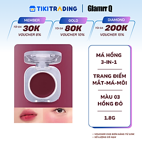 [MỚI] Má Hồng Kem Đa Năng 3-in-1 Trang Điểm Má Mắt Môi Mịn Lì Dễ Tán Bền Màu Glamrr Q Mellow Touch Lip Cheek Pot (1.8g) màu 03