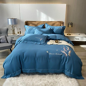 Bộ chăn ga gối 4 món DREAMCITY cotton phối màu sang trọng được chọn mẫu