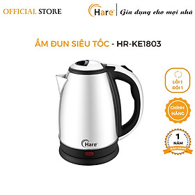 Ấm đun siêu tốc HR-KE1803 (1.8L) - hàng chính hãng thương hiệu Hare - bảo hành 12 tháng