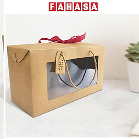 Hộp Xếp Kraft Quai Xách Kính - 32 x 18 x 10 cm - Linh Lan