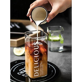 Cốc thủy tinh chịu nhiệt borosilicate dáng vuông 390ml