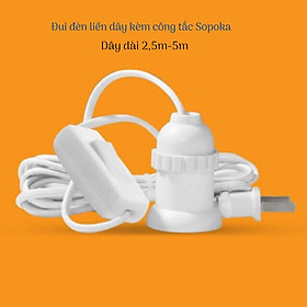 Mua Đui đèn liền dây 5m-2 5m kèm công tắc bật Sopoka loại tốt - Hàng chính hãng