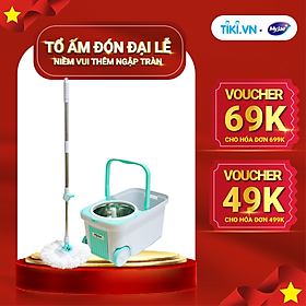 Mua  Tặng Bông Lau  Bộ Lau Nhà MyJae Đài Loan Sợi Microfiber Xoay Siêu Tốc 360 Độ Thông Minh 129.5cm