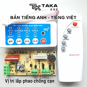 Bộ điều khiển từ xa cho quạt hơi nước quạt điều hòa LOẠI TỐT bản tiếng anh, tiếng việt mạch quạt hơi nước