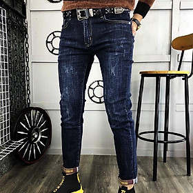 Quần jeans nam co dãn , quần bò nam kiểu trơn dáng vừa không bó sát thiết kế trẻ trung đơn điệu phá cách gồm 5 kích thước (28-32) Julido mẫu THU05