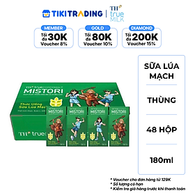 Thùng 48 Hộp Thức uống sữa lúa mạch TH True Chocomalt Mistori 180ml