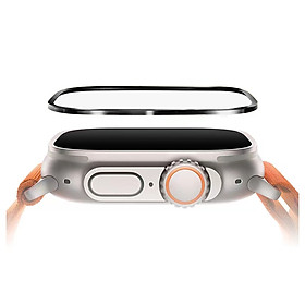 Miếng Dán Cường Lực Màn Hình Viền Titanium Alloy Dành Cho Apple Watch Ultra, Kai.N TitanGlass - Hàng Chính Hãng