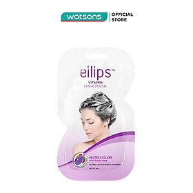 Kem Ủ Tóc Ellips Vitamin Hair Mask Nutri Color Dành Cho Tóc Uốn và Nhuộm 20g