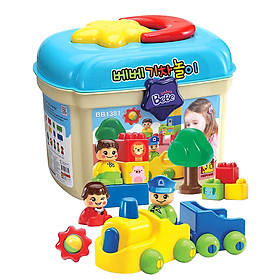 Đồ chơi xếp hình - Chính hãng Hàn Quốc - Bebe Train (Tàu lửa) Oxford BB1381 bao gồm 31 mảnh ghép nhựa ABS cao cấp, an toàn - Dành cho trẻ em từ 3 tháng tuổi