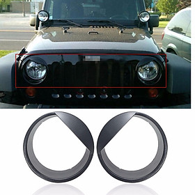 2x Frontscheinwer Scheinwerfer Abdeckung Trim ABS für Jeep JK Wrangler 2007-2015