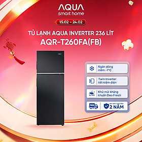 Tủ lạnh Aqua Inverter 236 lít AQR-T260FA(FB) - Bảo hành 2 năm - Hàng chính hãng