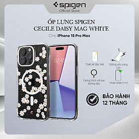 Ốp lưng cho iPhone 15 Pro Max Spigen Cecile Daisy Mag White - Hàng chính hãng