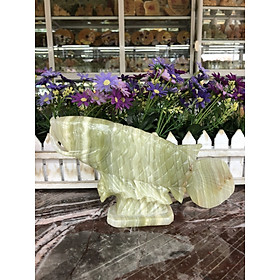 Mua Tượng cá rồng phong thủy đá ngọc Onyx size nhỏ trang trí bàn làm việc - Dài 22 cm