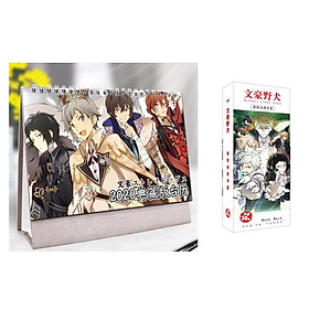 Combo 2 món anime chibi BUNGOU STRAY DOGS gồm quyển lịch kèm hộp ảnh bookmark Văn hào lưu lạc