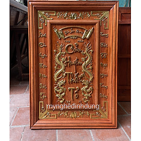 Mua Tranh thờ cửu huyền thất tổ bằng gỗ hương đá kt 68x98x4cm
