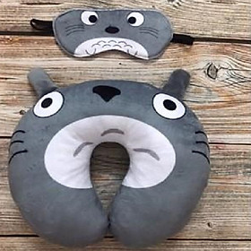 Mua COMBO GỐI KÊ CỔ CHỮ U VÀ BỊT MẮT TOTORO XÁM