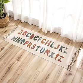 Mua Thảm Canvas Tua Rua Phong Cách Bắc Âu Trải Chân Giường Sàn Phòng Khách