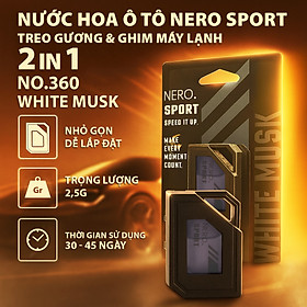 Nước Hoa Ô Tô 2in1 Treo Gương & Ghim Máy Lạnh AIR-Q Nero Sport No360 Đánh Thức Cảm Xúc Trên Mọi Hành Trình - Nhập Khẩu Chính Hãng