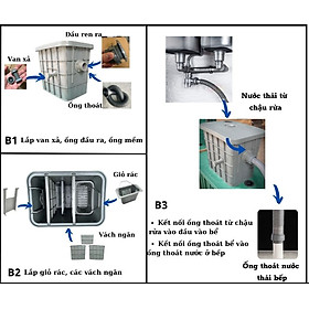 KHÔNG CÒN NỖI LO TẮC ĐƯỜNG ỐNG THOÁT NƯỚC KHI CÓ BỂ TÁCH DẦU MỠ NHÀ BẾP- SIZE S( kt 35x25x30cm)