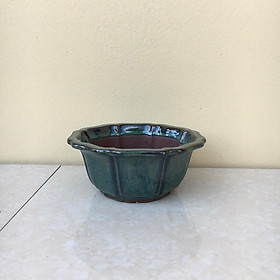 Chậu bonsai áng mây mini men hỏa biến gốm Bát tràng 1 size BM-20